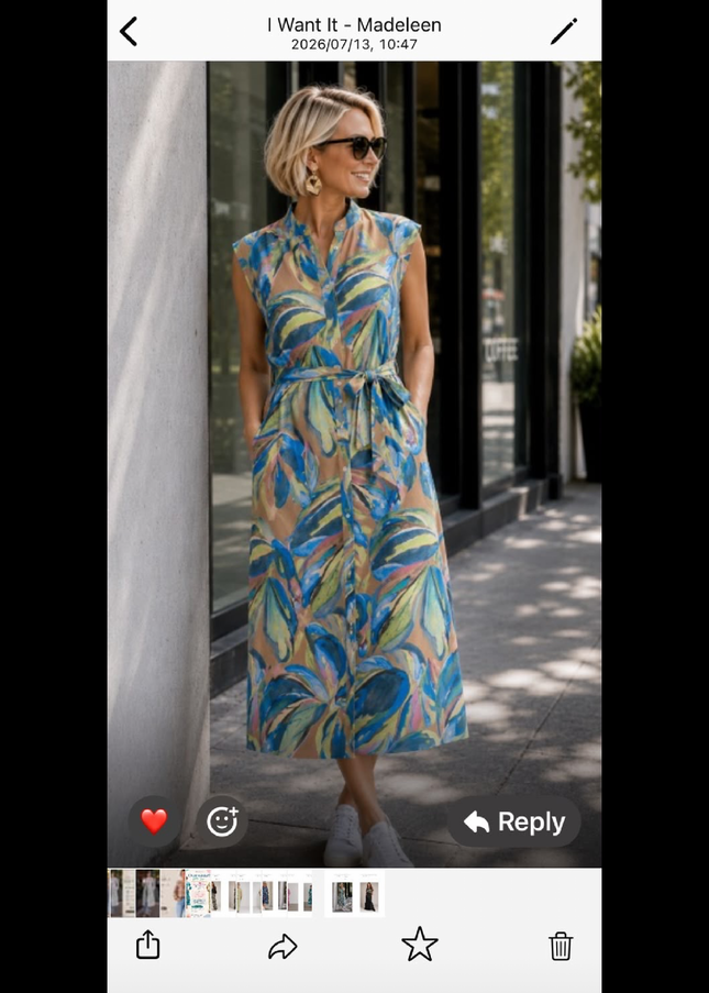 Adeline Maxi Tropical Sand Dress