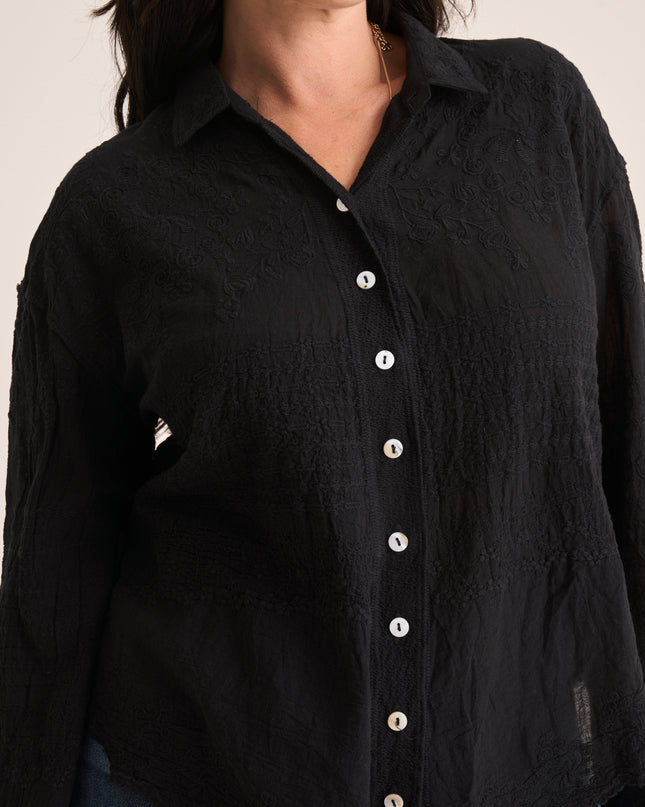 Lavish Embroidered Black Shirt