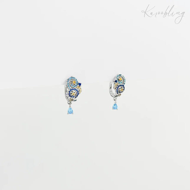 Sterling Silver Starry Night Huggie Earrings