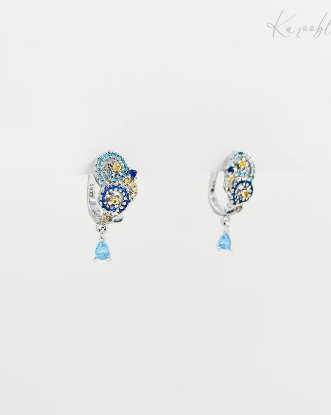 Sterling Silver Starry Night Huggie Earrings