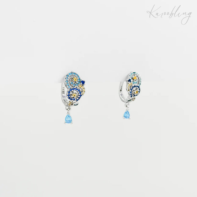 Sterling Silver Starry Night Huggie Earrings