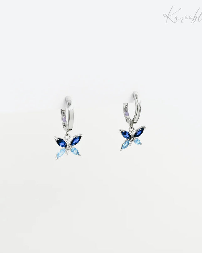 Sterling Silver Butterfly Huggie Earrings