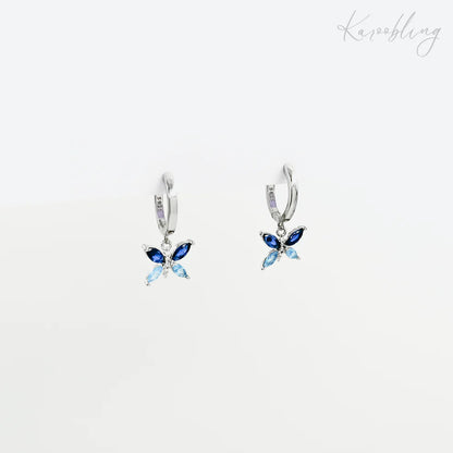 Sterling Silver Butterfly Huggie Earrings