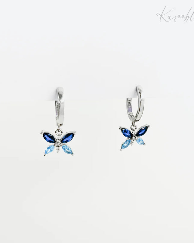 Sterling Silver Butterfly Huggie Earrings