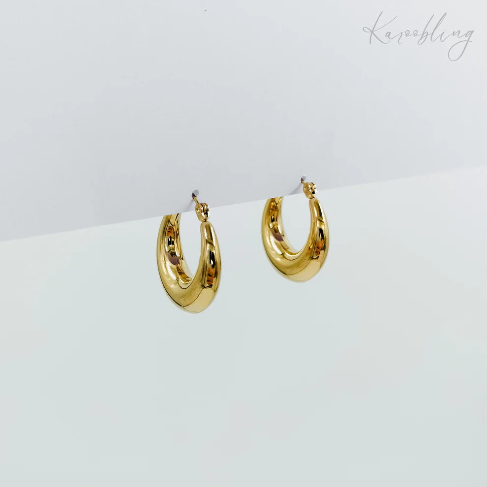 Gold Plated Chunky Hoop Earrings