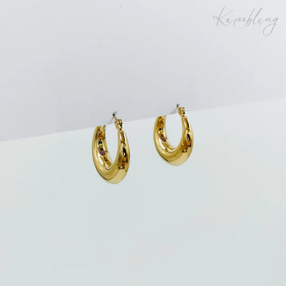 Gold Plated Chunky Hoop Earrings