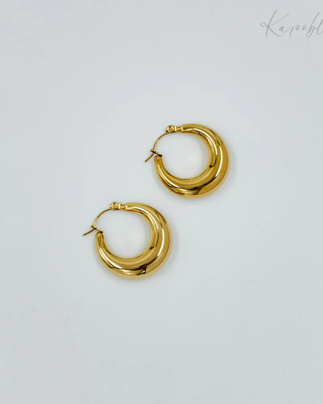 Gold Plated Chunky Hoop Earrings