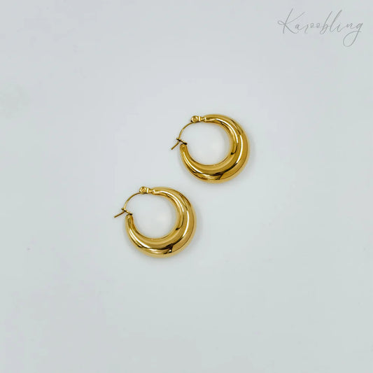 Gold Plated Chunky Hoop Earrings