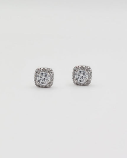 Sterling Silver Cushion Stud