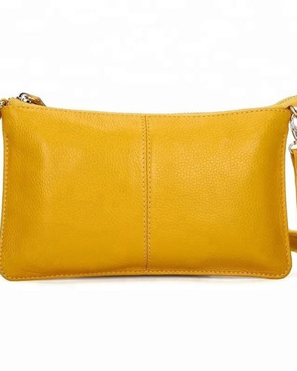 Genuine Leather Yellow Clutch