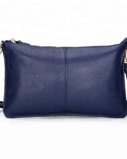 Genuine Leather Navy Clutch