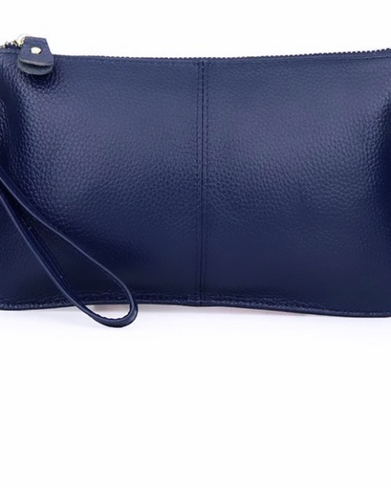 Genuine Leather Navy Clutch