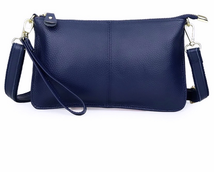 Genuine Leather Navy Clutch