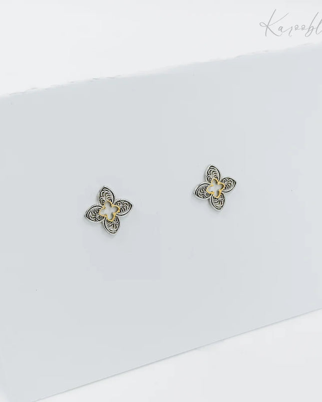 Mixed Metal Stud Earrings
