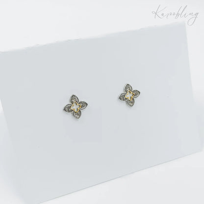Mixed Metal Stud Earrings