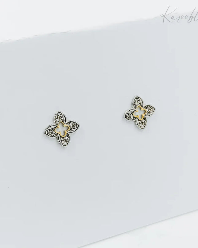 Mixed Metal Stud Earrings