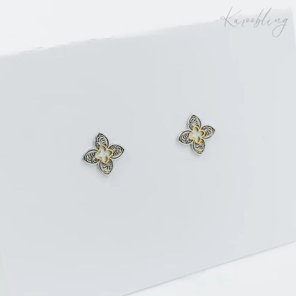 Mixed Metal Stud Earrings