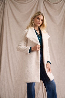 Boiled Wool Coat - Ivory