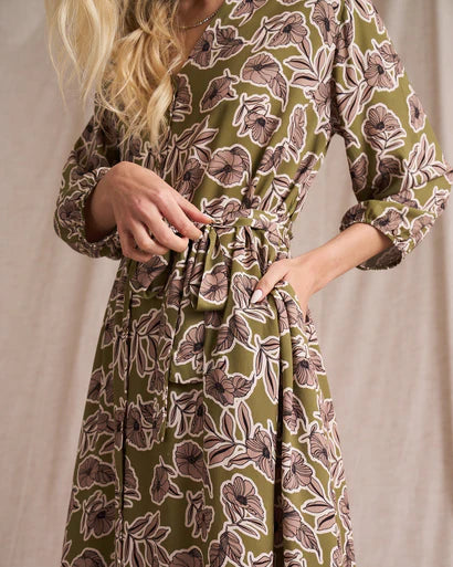 Kiara Shirt Dress - Pesto