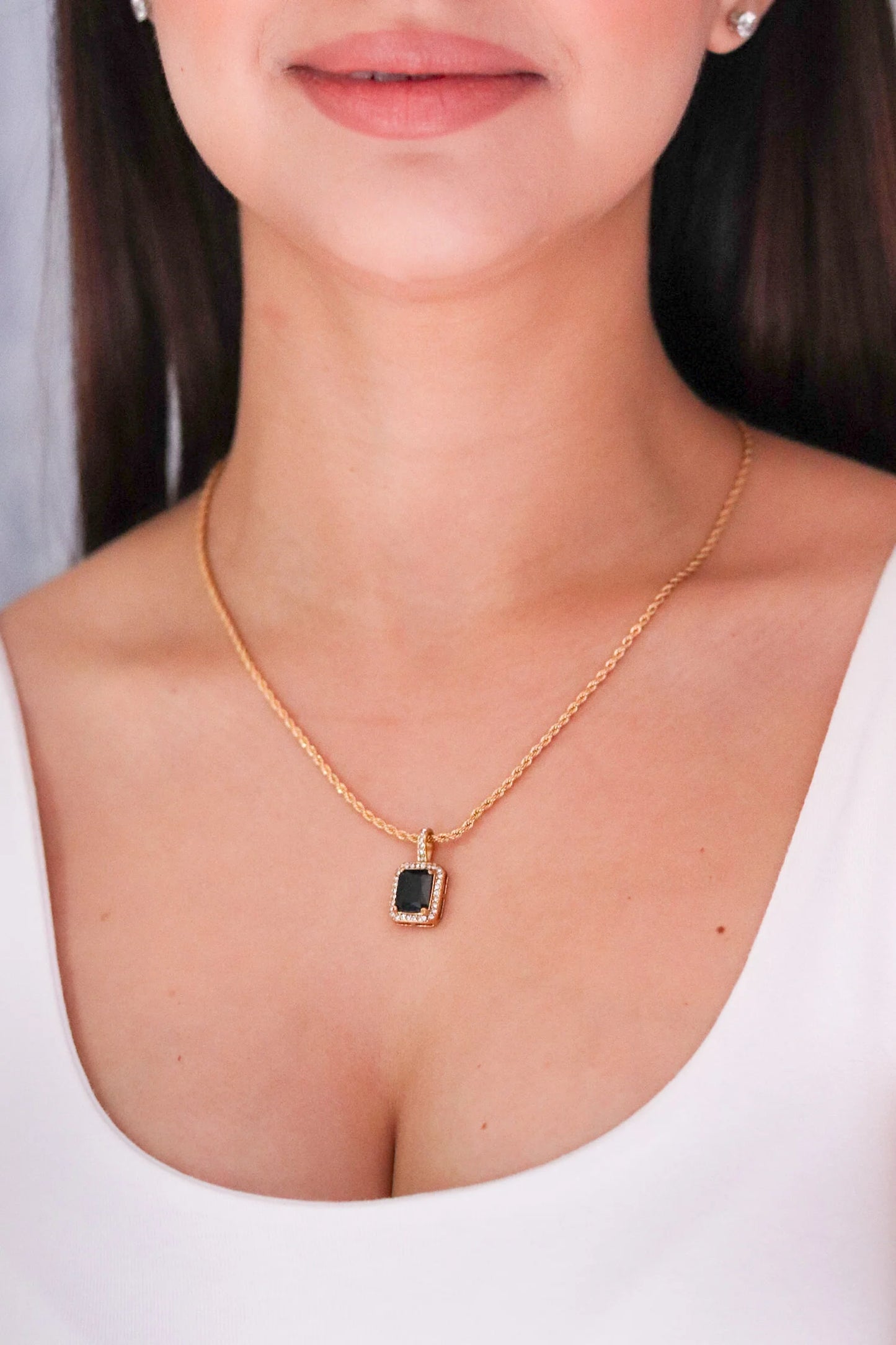 Black Cubic Zirconia Necklace