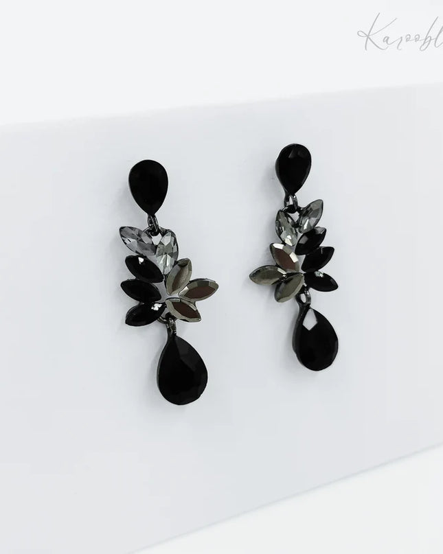 Gunmetal Plated Diamante Earrings
