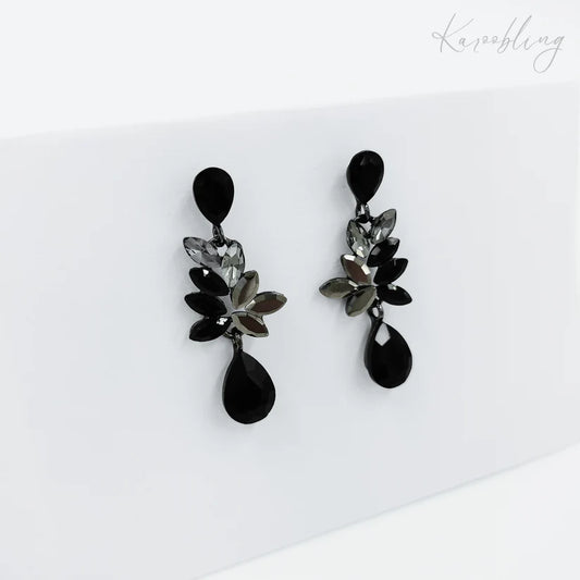 Gunmetal Plated Diamante Earrings