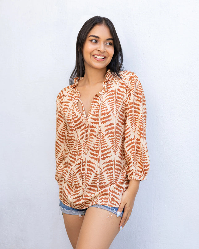 Shonali Cotton Top - Brown