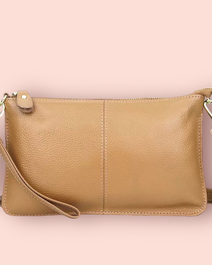 Genuine Leather Butterscotch Clutch