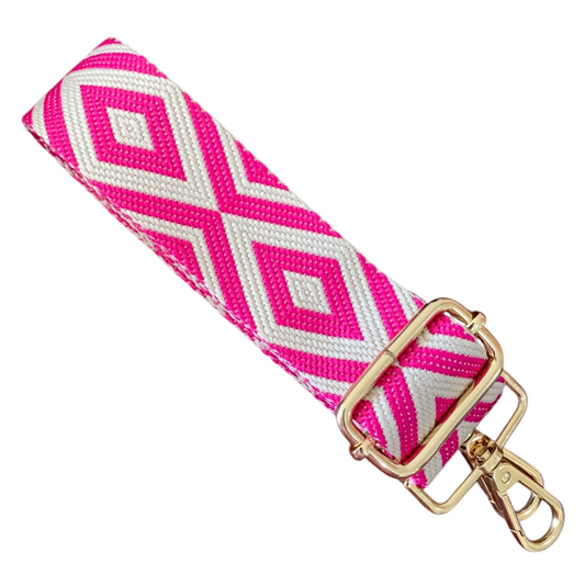 Pink & Cream Diamond Bag Strap