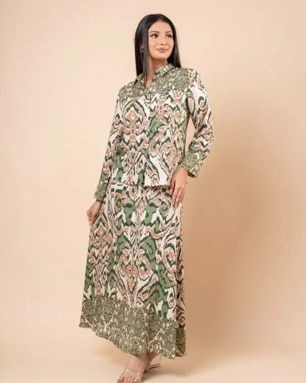 Damask Top and Skirt Set