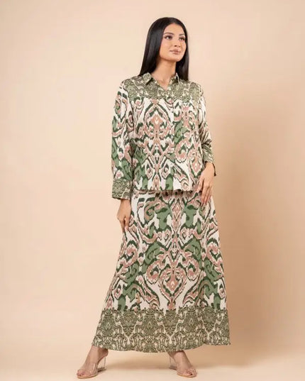 Damask Top and Skirt Set