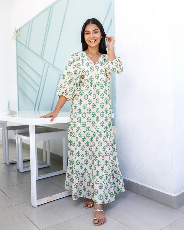 April Maxi Green Dress