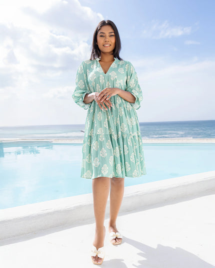 Azura Midi Dress - Green