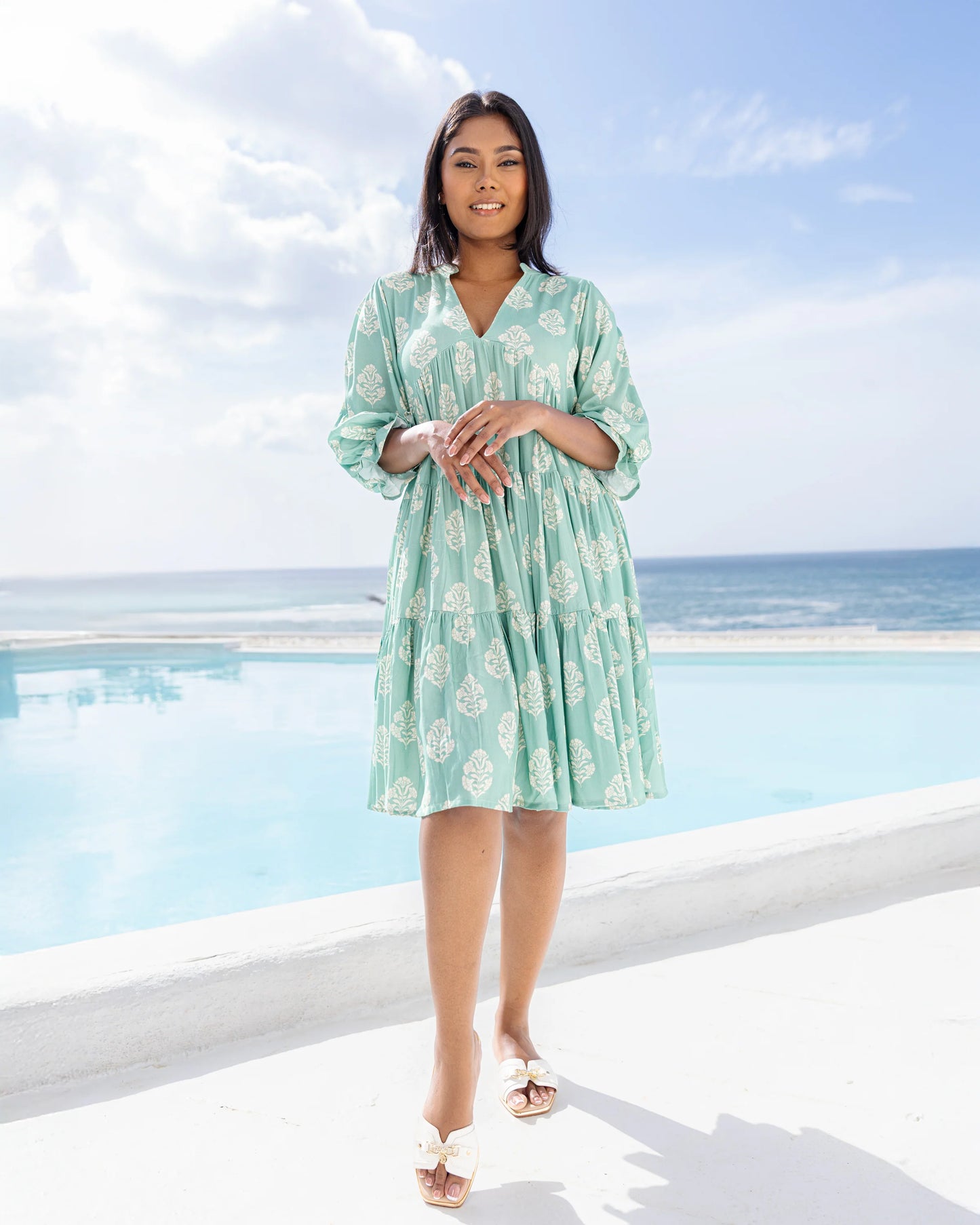 Azura Midi Dress - Green