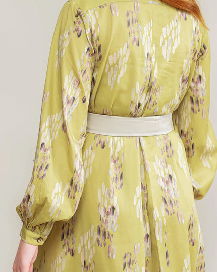 Cotton Shirt Dress - Lime