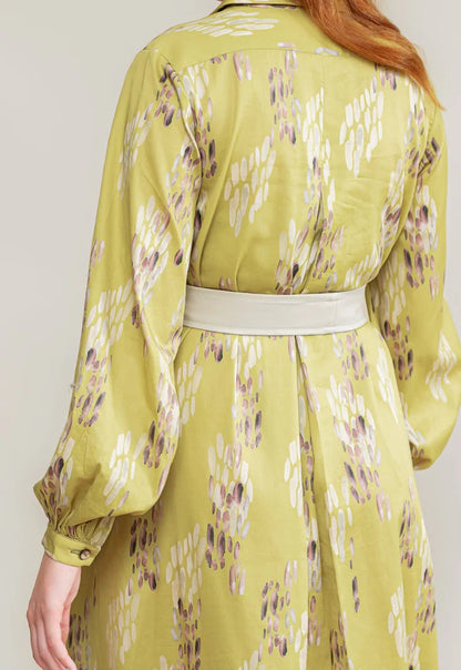Cotton Shirt Dress - Lime
