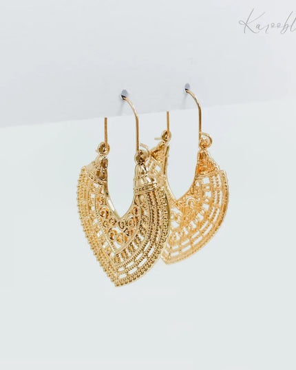 Gold Plated Filigree Hoop Earrings