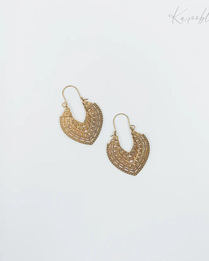 Gold Plated Filigree Hoop Earrings
