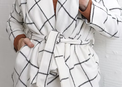 White Checket Wrap Jacket
