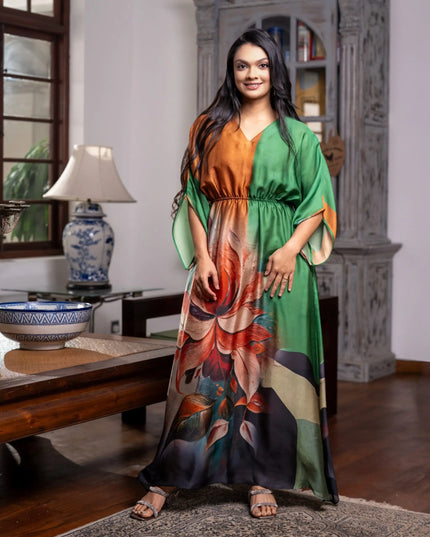 Colour Block Kaftan Dress