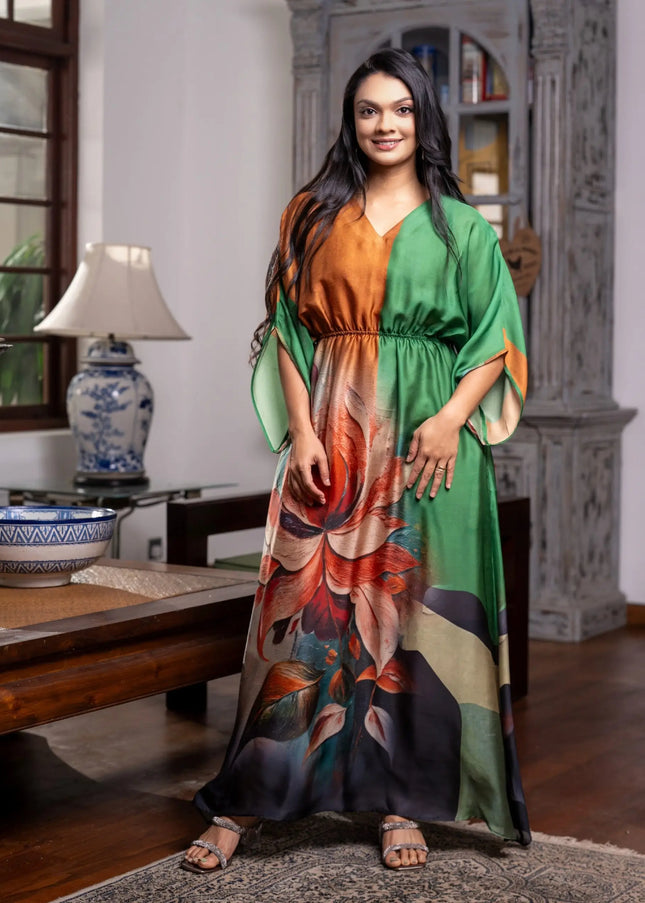 Colour Block Kaftan Dress