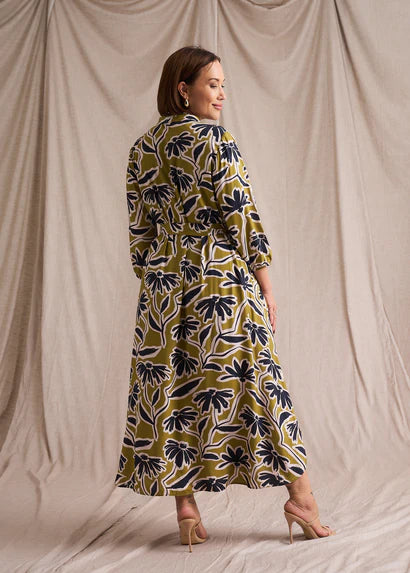 Kiara Shirt Dress - Chartreuse