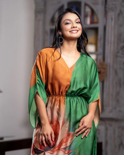 Colour Block Kaftan Dress