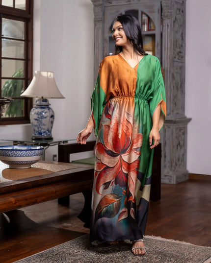Colour Block Kaftan Dress