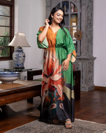 Colour Block Kaftan Dress