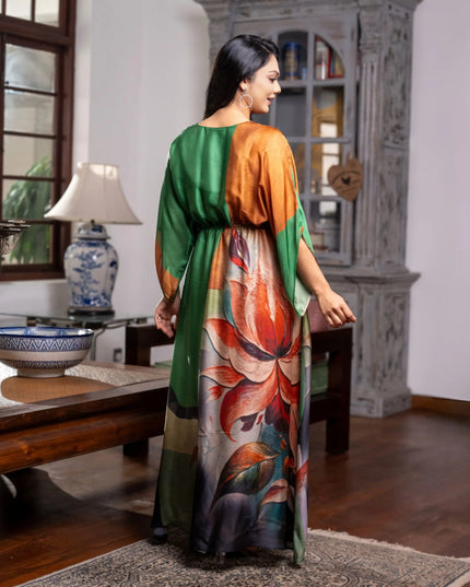 Colour Block Kaftan Dress