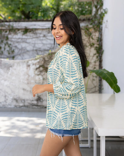 Shonali Cotton Top - Light Blue