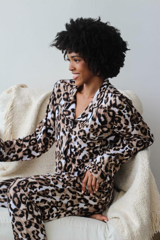 Leopard Print Classic Long Pjs