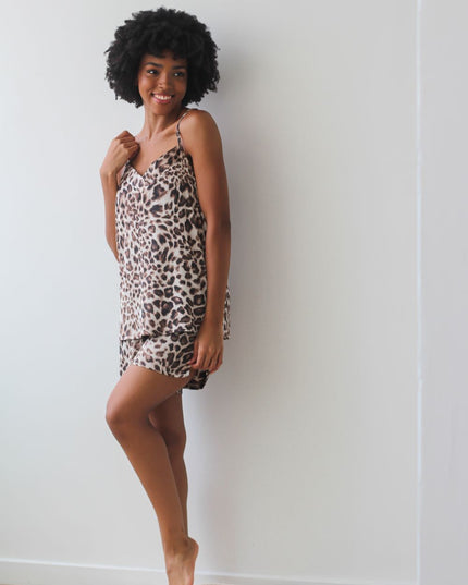 Leopard Print Strappy Pjs