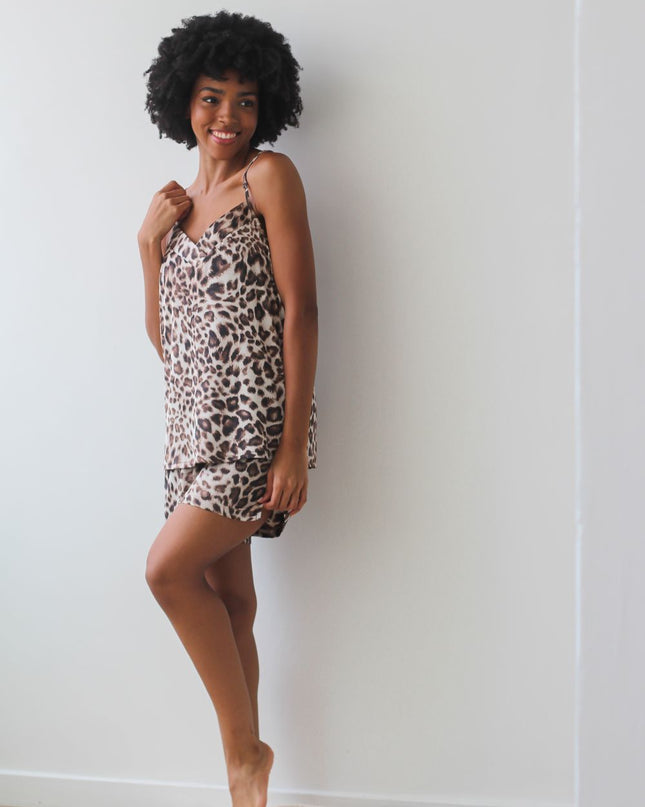 Leopard Print Strappy Pjs